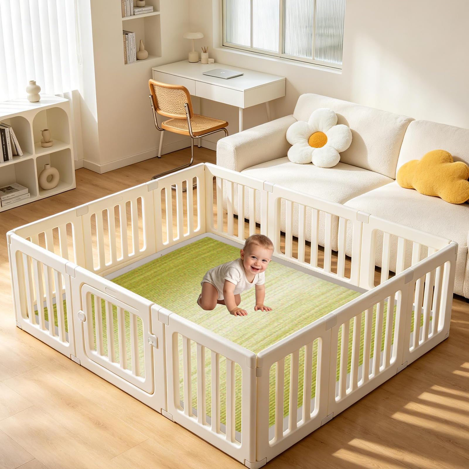 Krabbelmatte Baby Korallen Samtmatte Kinderteppich Dicke 100 x 200 cm und Weiche Spielmatte als Teppich Kinderzimmer, Spielteppich Baby, Krabbeldecke kleine Spielbereiche