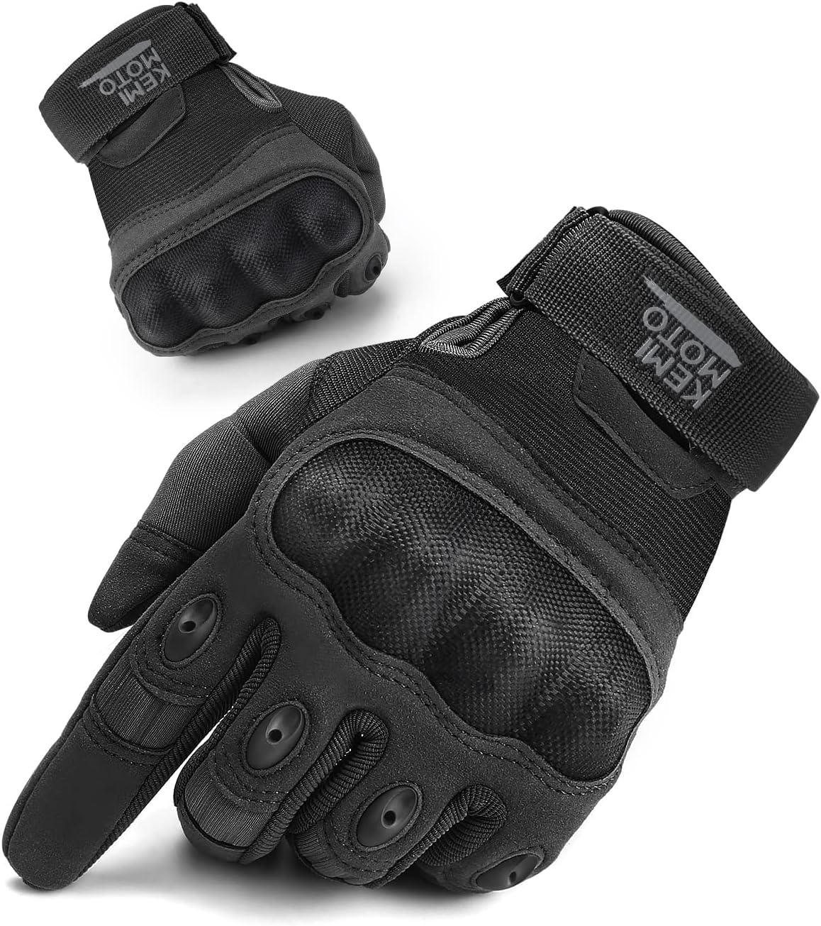 KEMIMOTO Taktische Handschuhe, Vollfinger Arbeitshandschuhe mit Knöchelprotektor, Atmungsaktiv, Rutschfest, Outdoor, Wandern, Jagd, Security, Arbeit