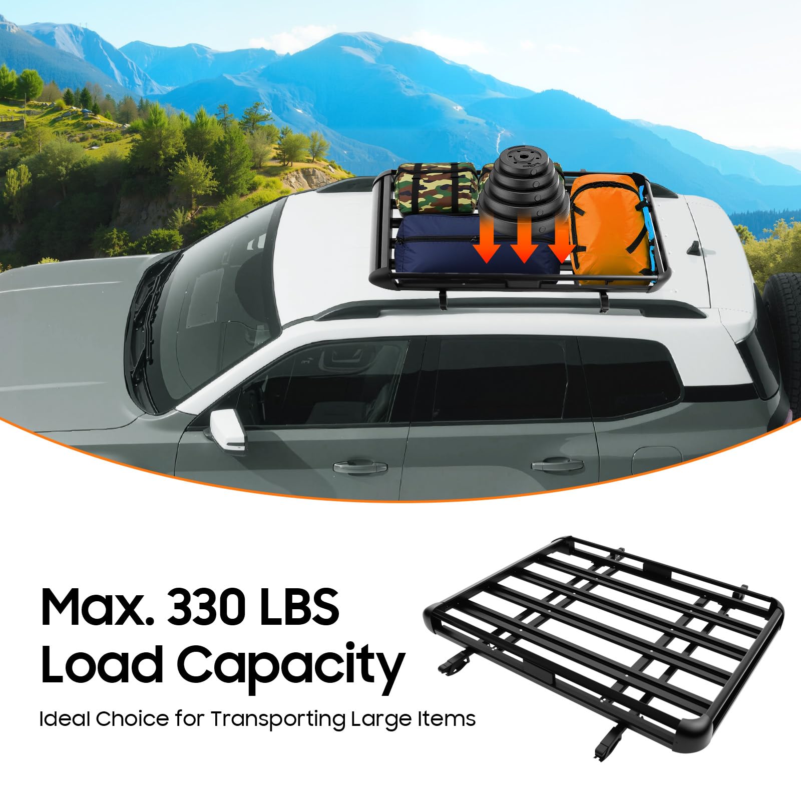 Portaequipajes Universales De Aluminio Ajustables Con Rieles De Techo Ligeros Para Modelos SUV Con Portaequipajes Incorporados Capacidad De Carga 150 Kg