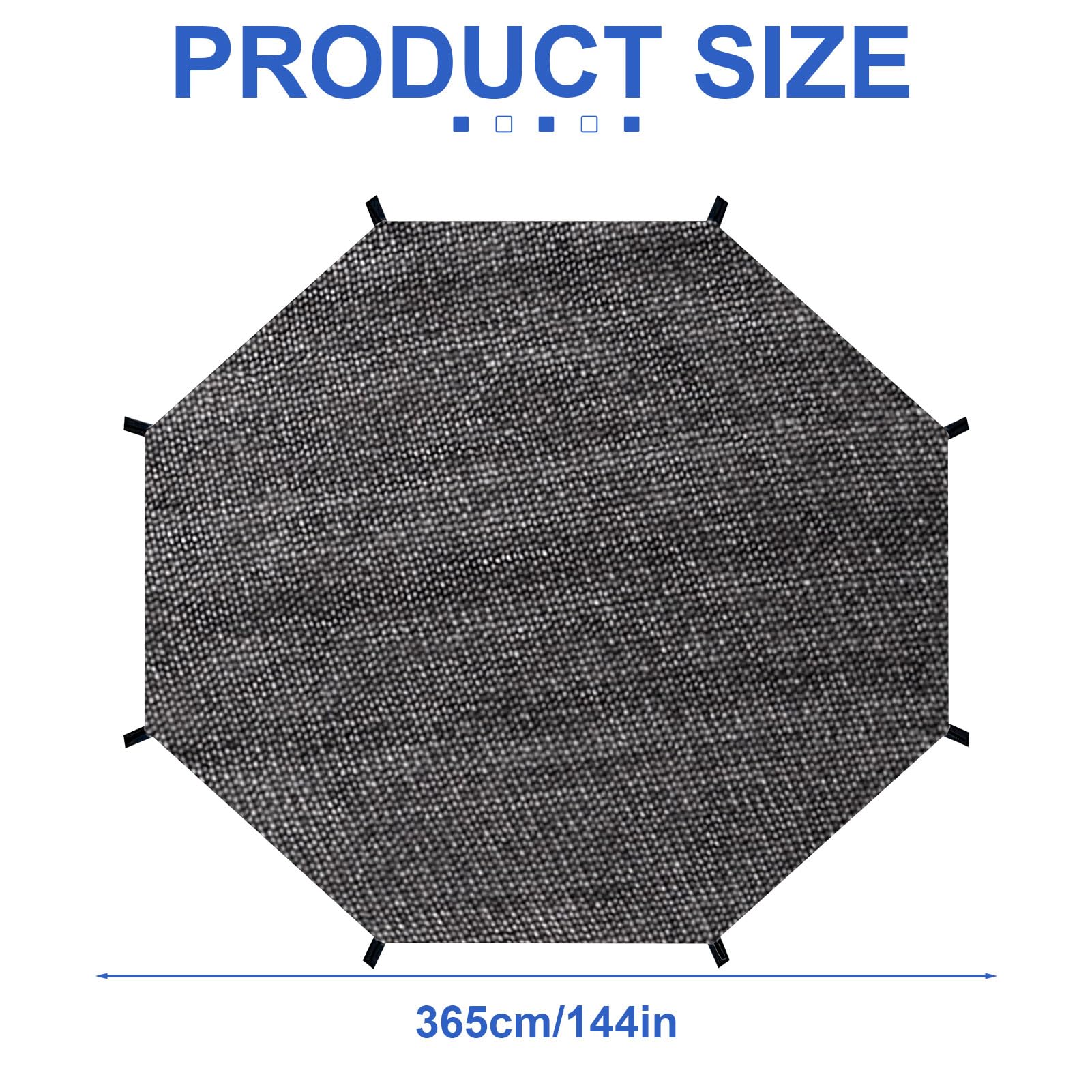 Trampoline Top Shade Cover, 6ft 8ft 10ft 12ft Outdoor Trampoline Cover, Sun Protection Net, Easy to Install, Sun Shade Cover for Trampolines, UV & Leaves Resistant Trampoline Canopy (12ft 8 Poles)