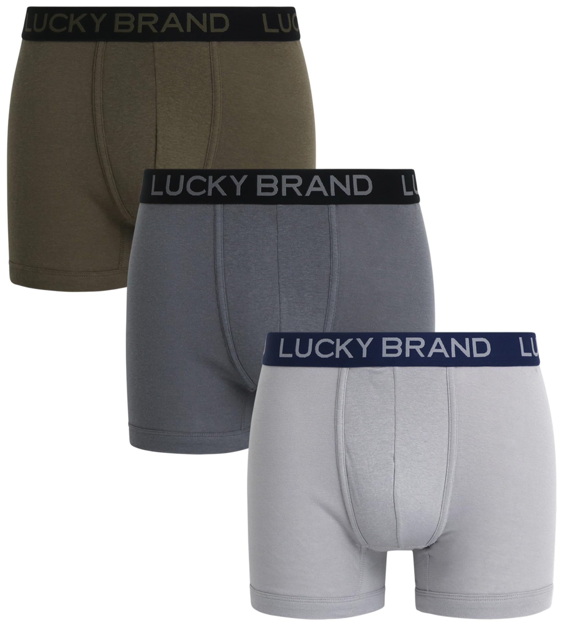 Lucky BrandMens Boxer Briefs - 3 Pack Soft Mens Underwear Boxer Briefs with Contour Pouch - Breathable Boxers for Men