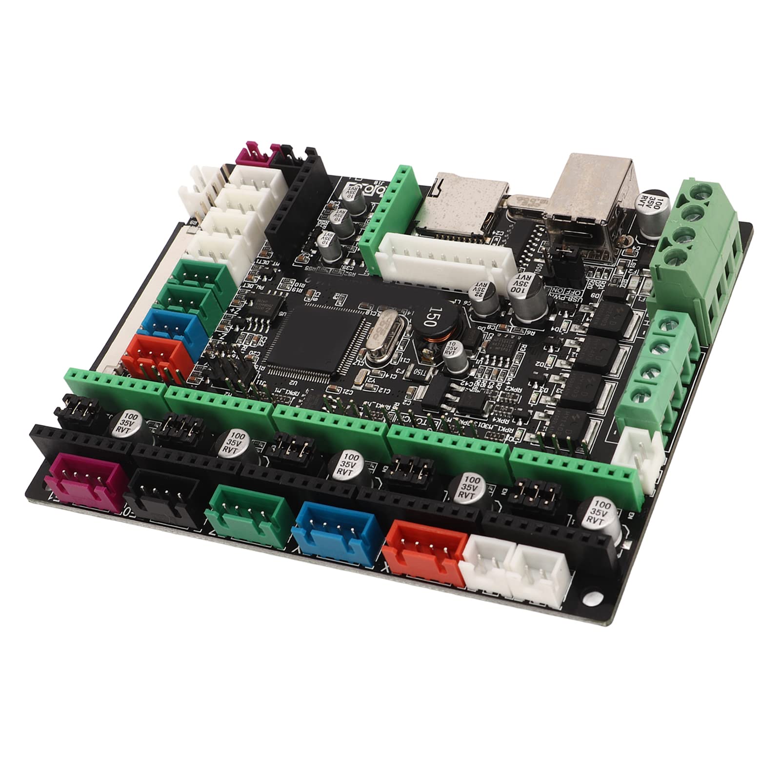 Fafeicy 3D-Drucker-Steuerplatinen-Kit, PCB--Mainboard-Controller mit 12 V Bis 24 V Eingang, MOSFET-Wärmeableitung, Haltepunkt-Wiederaufnahme, für -Druck der Ender-Serie (Separates Mainboard-Modell)
