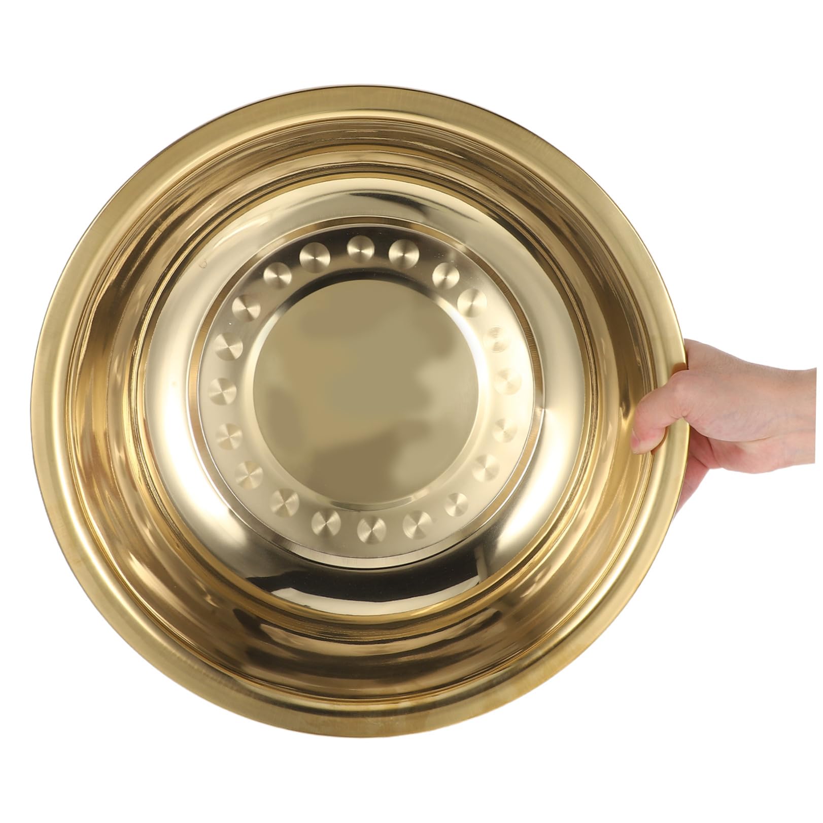 Ciieeo Multifunktionales Edelstahl-waschbecken, Rührschüssel, Gemüsewaschbecken, Badezimmer-gesichtswaschbecken, Tragbares Fußbad für Den Heimgebrauch, 15 Zoll, Gold