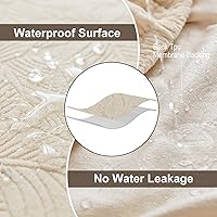 Vista 3 de Fundas impermeables para sillas de comedor, fundas elásticas para sillas Parsons, para comedor, cocina, funda protectora para silla de comedor, Beige