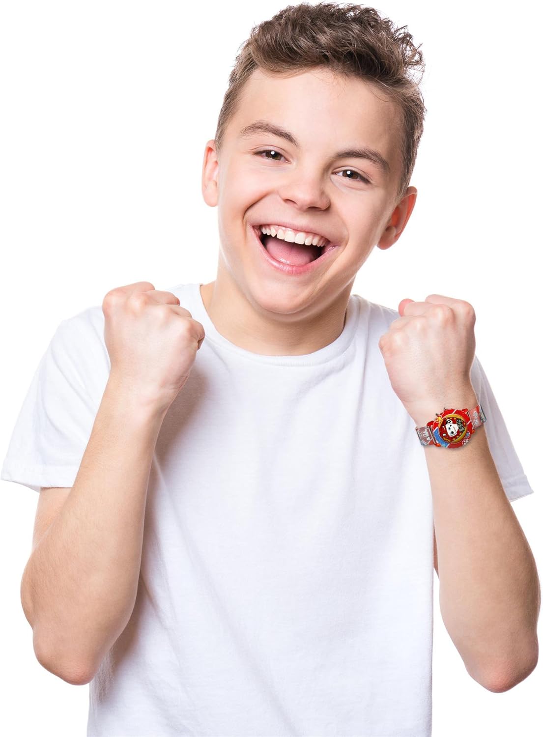 Nickelodeon Kids' Digital Watch with Red Case, Comfortable Red Strap, Easy to Buckle - Official 3D Paw Patrol Character on the Dial, Safe for Children - Model: PAW4016