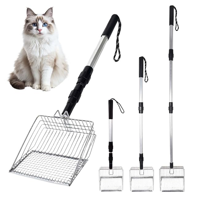 Alyxen Pala Arenero Gato, Pala para Gatos con Pala Profunda, Recogedor de Arena para Gatos