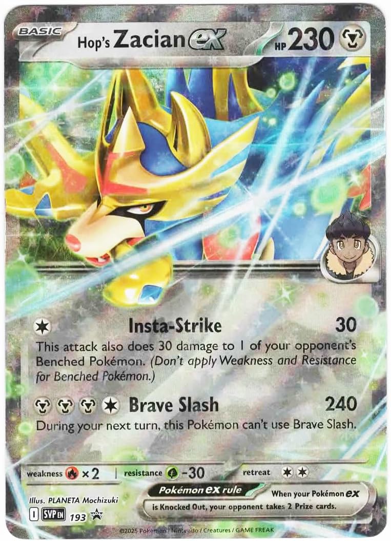 Pokemon - Hop’s Zacian ex SVP 193 – Journey Togther – Black Star Promo – Foil Single Card
