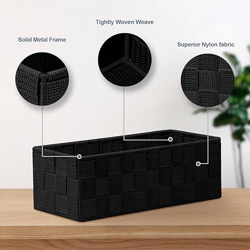 Miniatura 3 de Cestas tejidas para almacenamiento (juego de 9), cestas de almacenamiento para organizar, cestas de contenedores de cubo cestas de almacenamiento