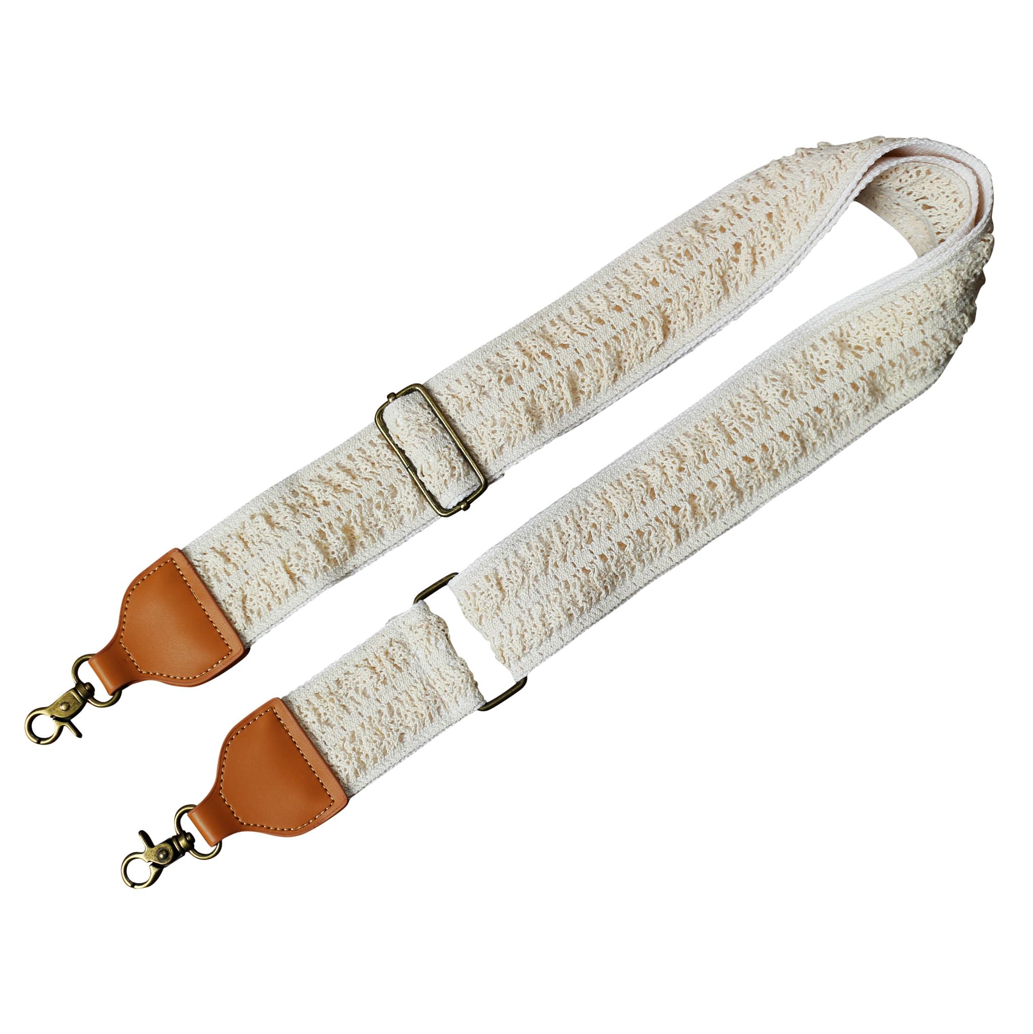 UNIKSTRAP Diseño original, 5 cm de ancho, algodón y piel auténtica, correa de repuesto para bolso de mano, correa cruzada para el hombro
