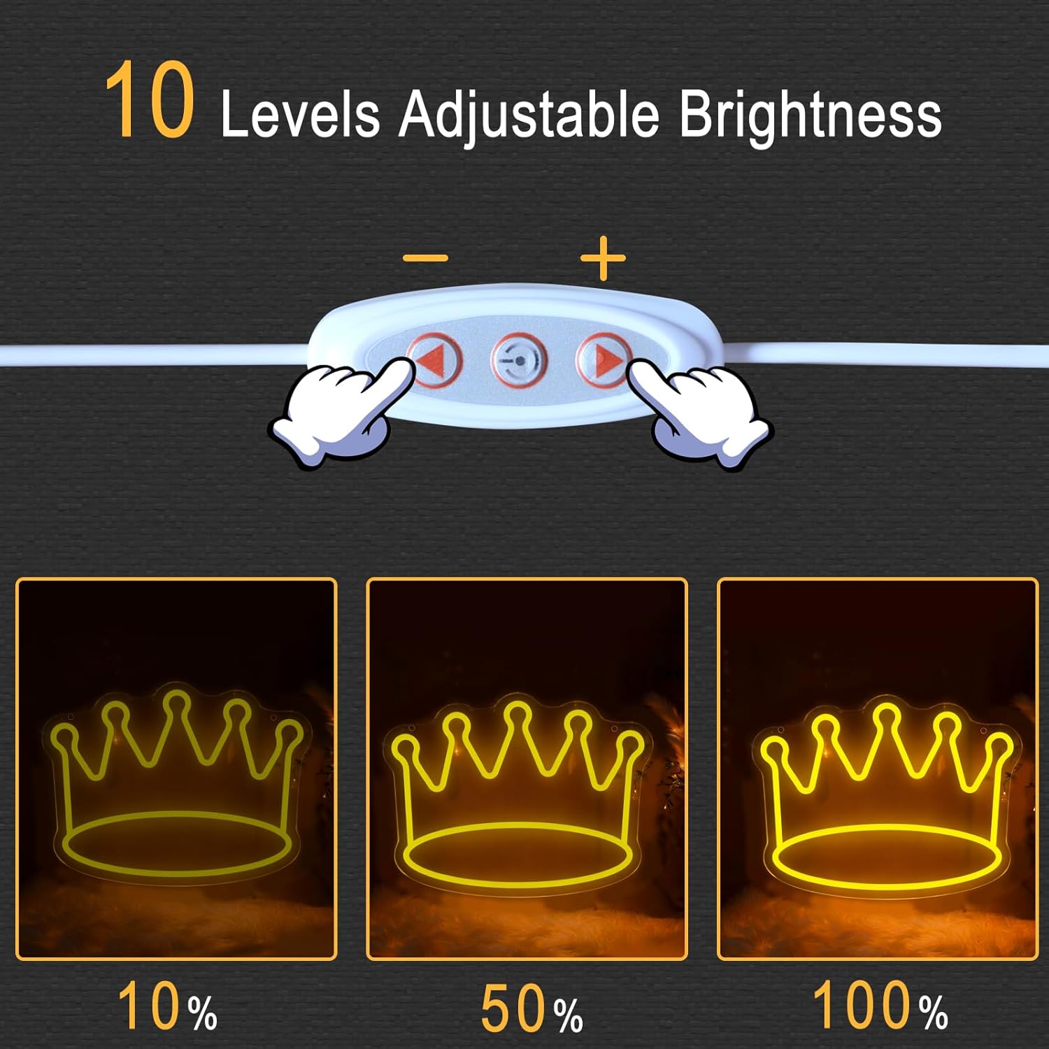 Crown Neon Sign for Wall Decor Royal Light Up Business Led Sign Birthday Party Gift Led Decorative Night Signs Room Decorations Christmas Party Gift for Friend Family Girls Boys Home Bedroom - Image 3