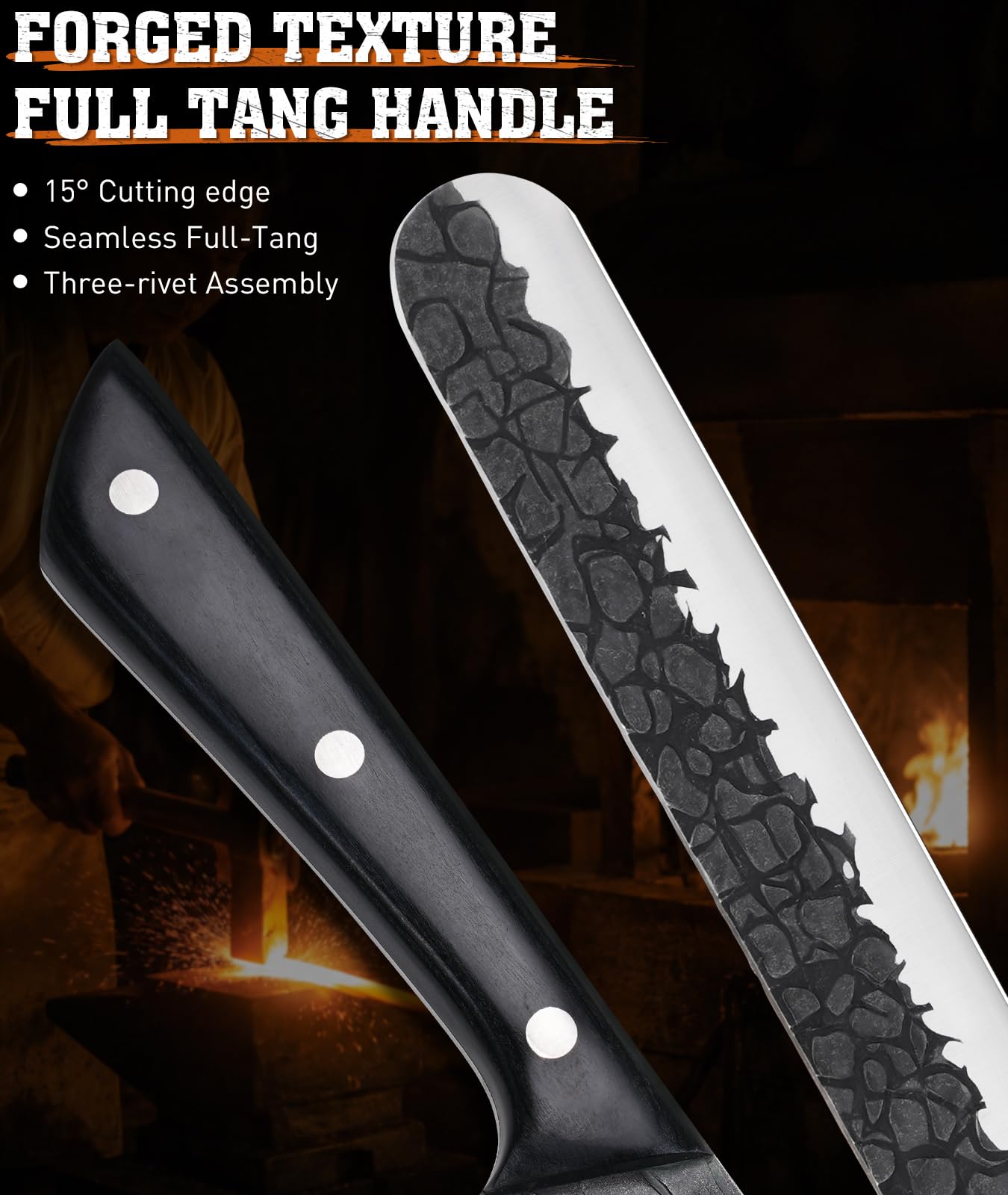 Naitesen 4PCS BBQ Brisket Knife Set With Roll Bag, Forged Butcher Knife Set — Amazon image 6