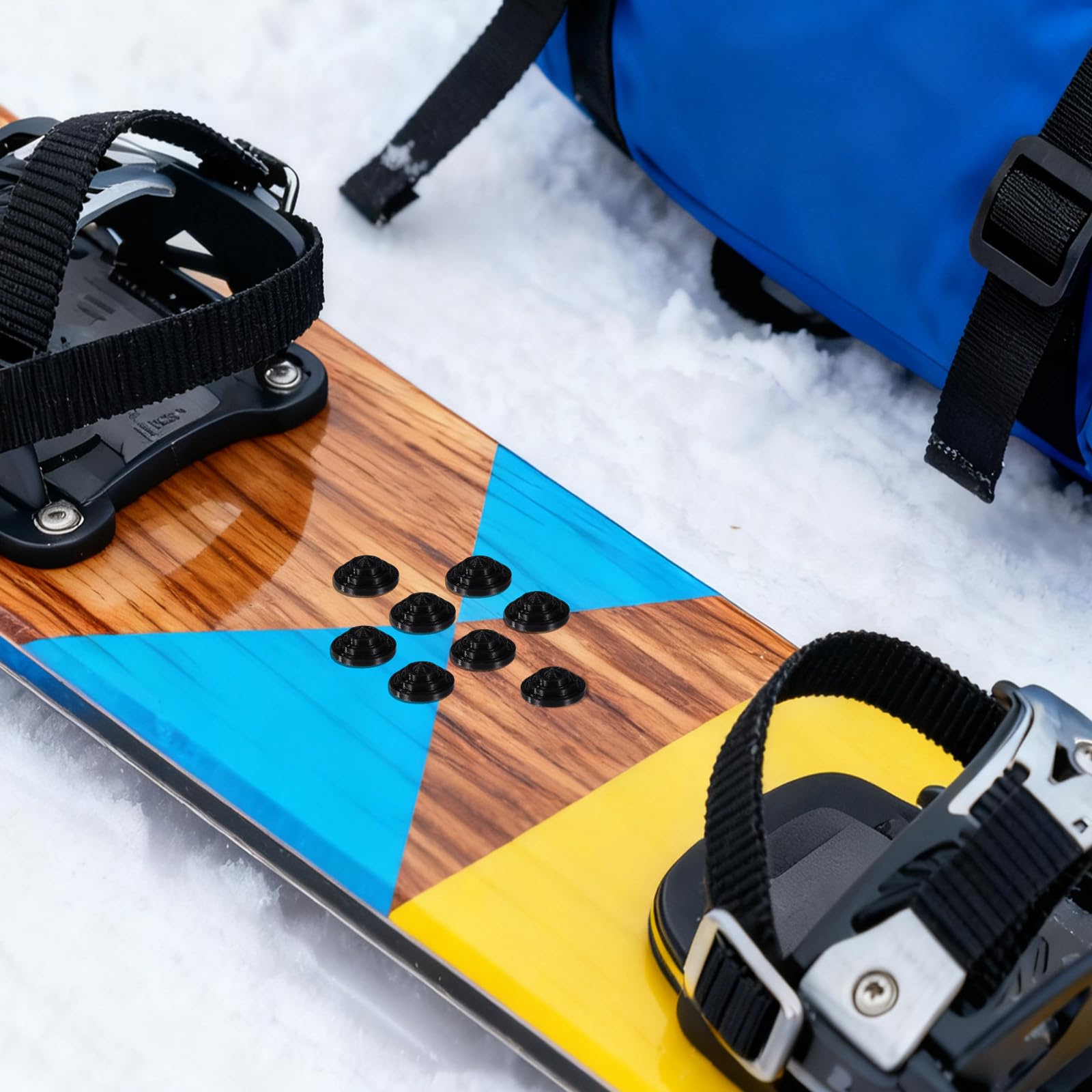 20 Pièces Patins de Snowboard, Coussinets de Roulement Auto-Adhésifs pour Snowboard avec 30 Points Colle Antidérapants en Plastique pour Sports d'hiver, Ski, Femmes et Hommes