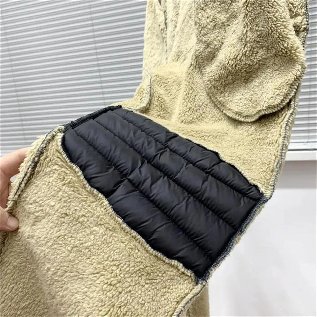 Męskie spodnie zimowe z podszewką futrzaną joggery grube spodnie dresowe spodnie ze sznurkiem męskie outdoorowe ciepłe spodnie polarowe