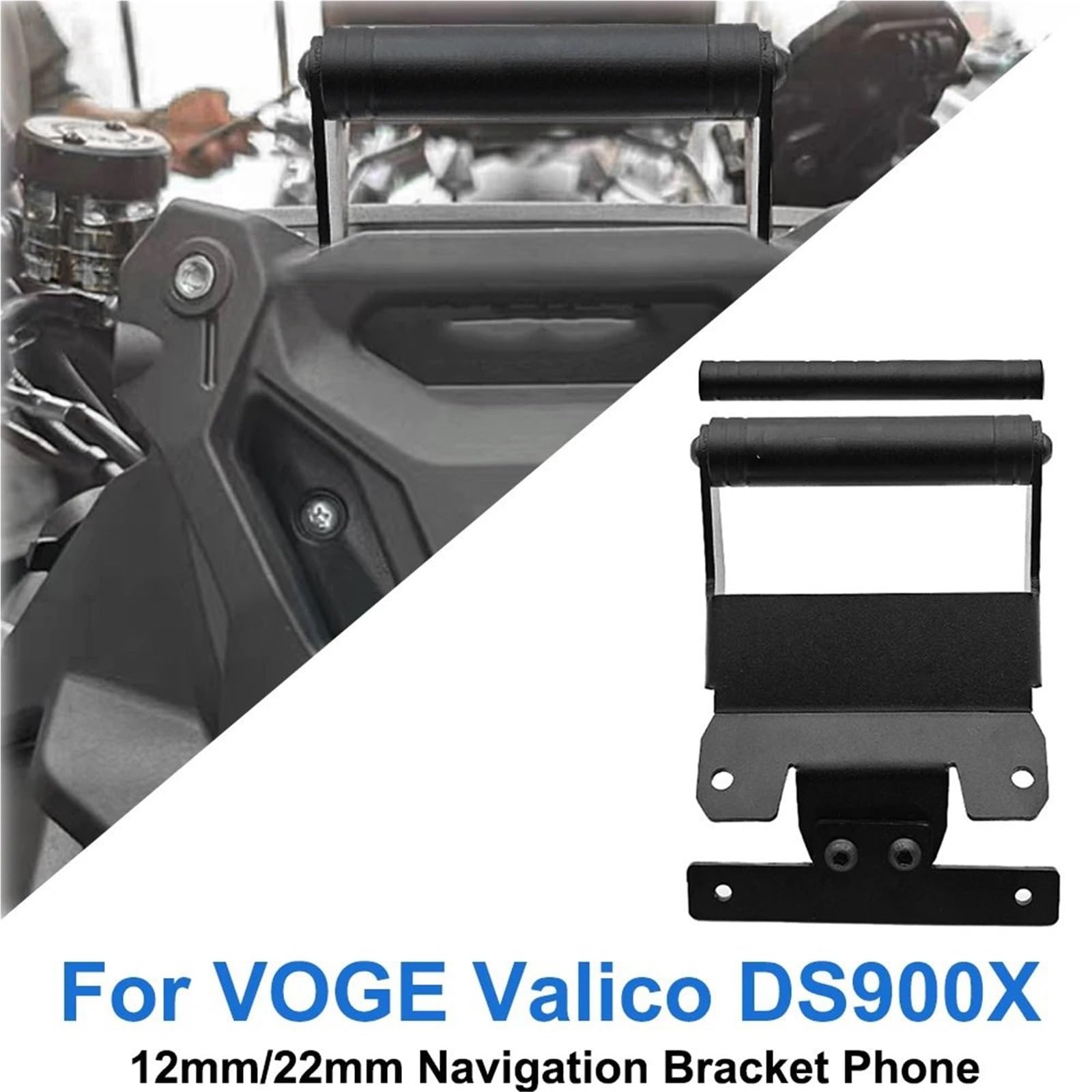 Motocyklowy uchwyt nawigacyjny GPS Pasuje do VOGE Valico DSX900 DS900X, CNC, uchwyt na telefon komórkowy, wspornik nawigacji GPS Uchwyt do nawigacji GPS uchwyt(Nologo 12MM)