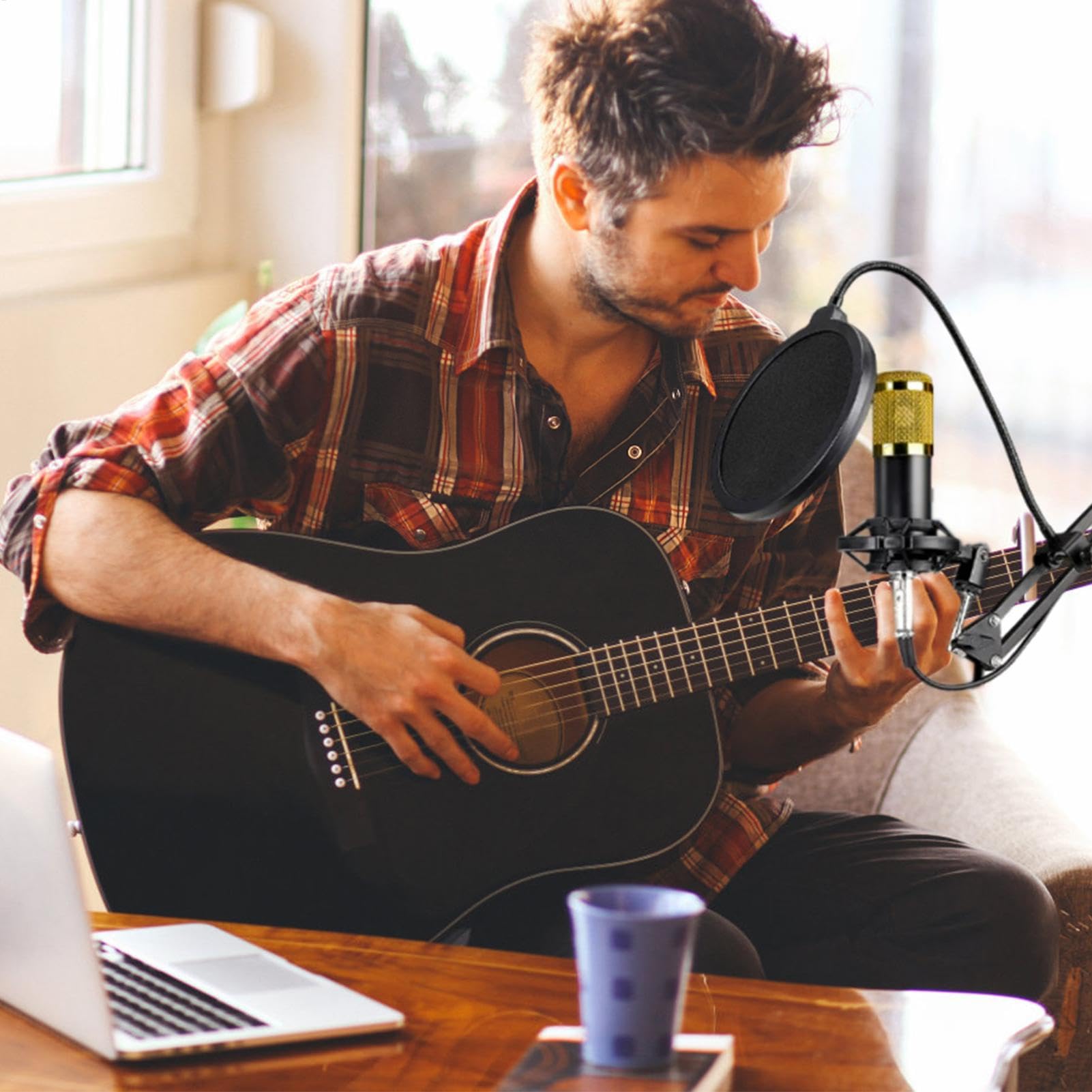 Kit per Live Streaming Set scheda audio live streaming, asta microfono | Microfono a Condensatore Kit live streaming facile da usare per conduttori, cantanti, doppiatori e studio di registrazione