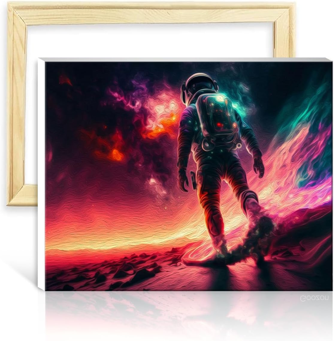 TANGFEIY Paint by Number Kits, Astronaut Surf Star for Kids and Adults, Paint by Number Kits, Acrylic Numbers with Brushes, Number Painting Art, Without Frame (60 x 75 cm)