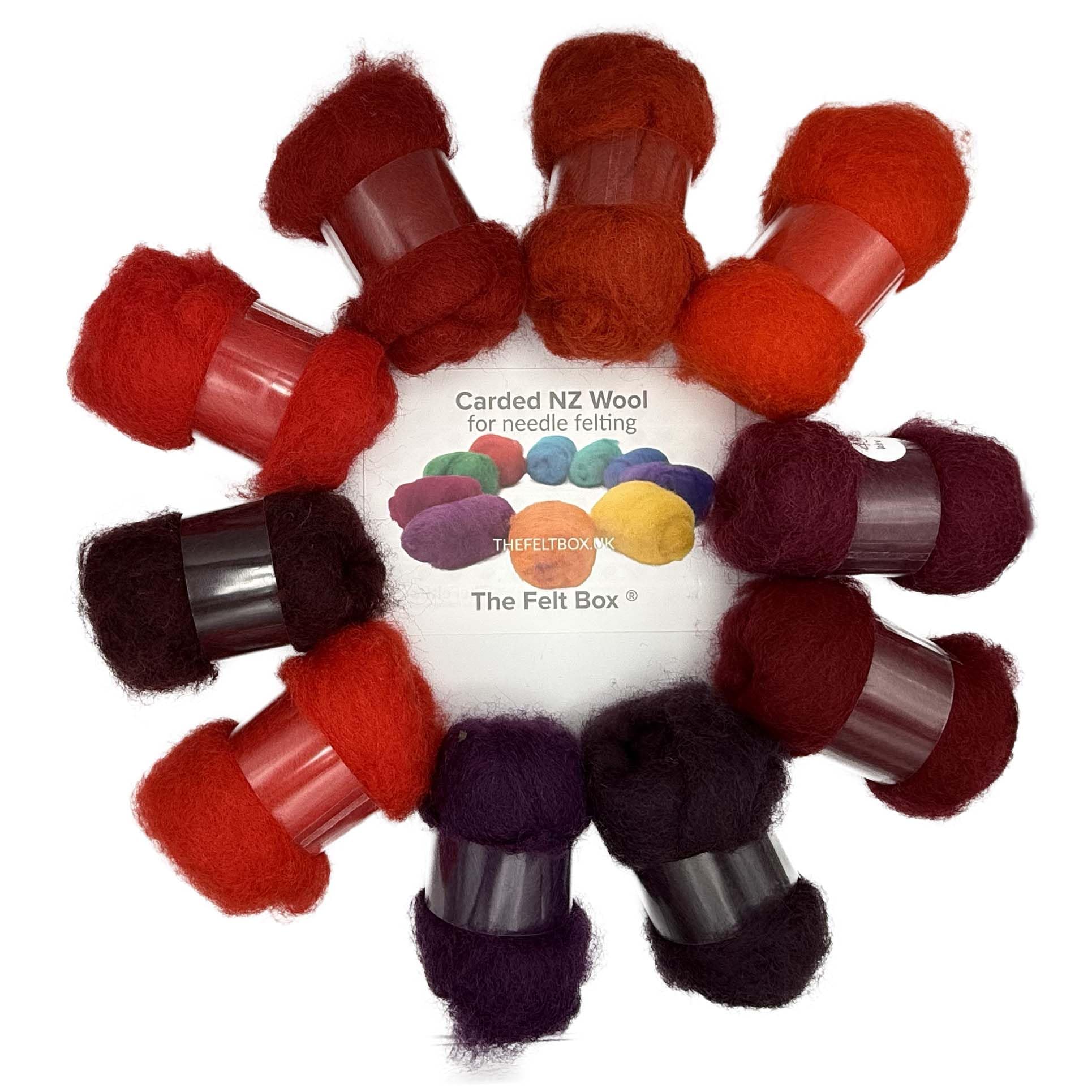 Red Shades Carded Wool for Needle & Wet Felting 200g Pack – Felt Box