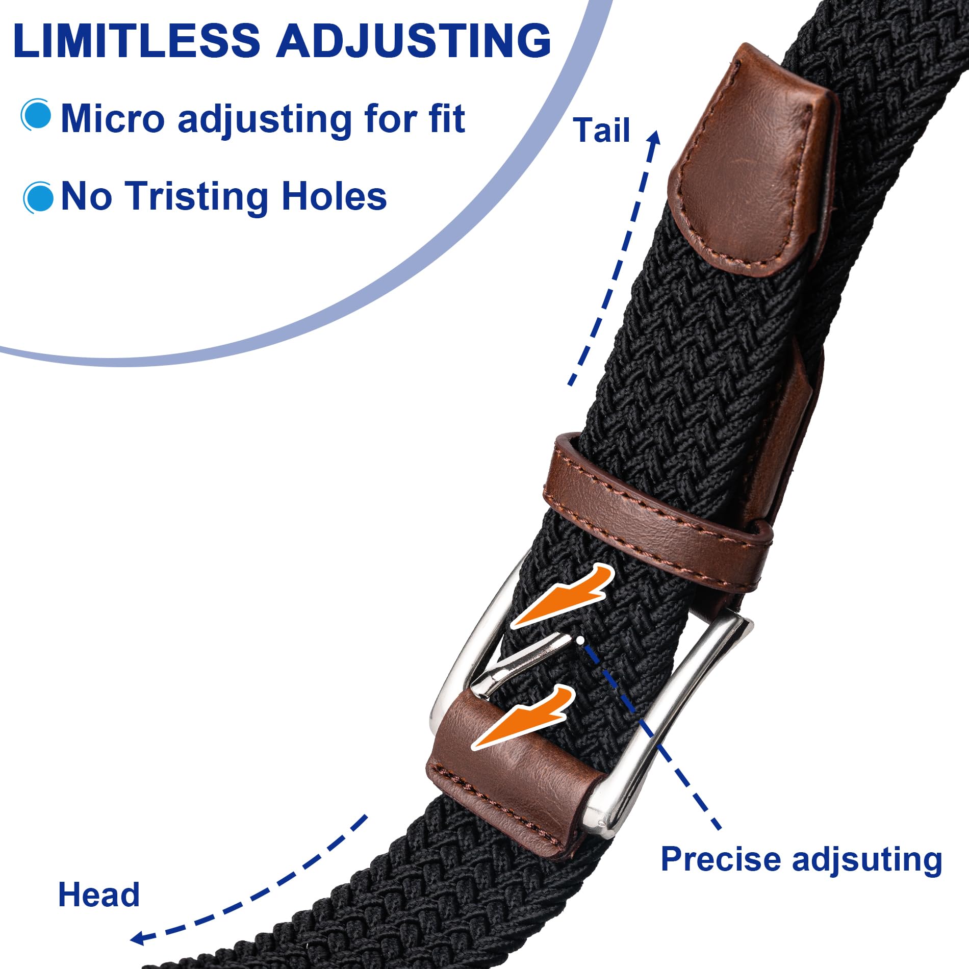 Aegero Stretch Belt Men,Canvas Elastic Fabric Woven Stretch Multicolored Braided Gift Belts for Golf Casual Pants Shirts Jeans?1 3/8