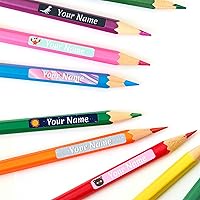 Vista 5 de 100 calcomanías personalizadas con nombre para niños, etiquetas de vinilo personalizadas, impermeables, para papelería escolar, libros, botellas