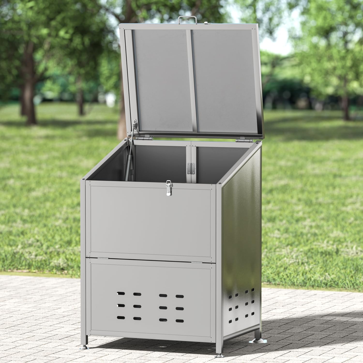 サステナ　健康食品　外箱なし ステンレスダストボックスNSDB-1200／お客様組立仕様［環境