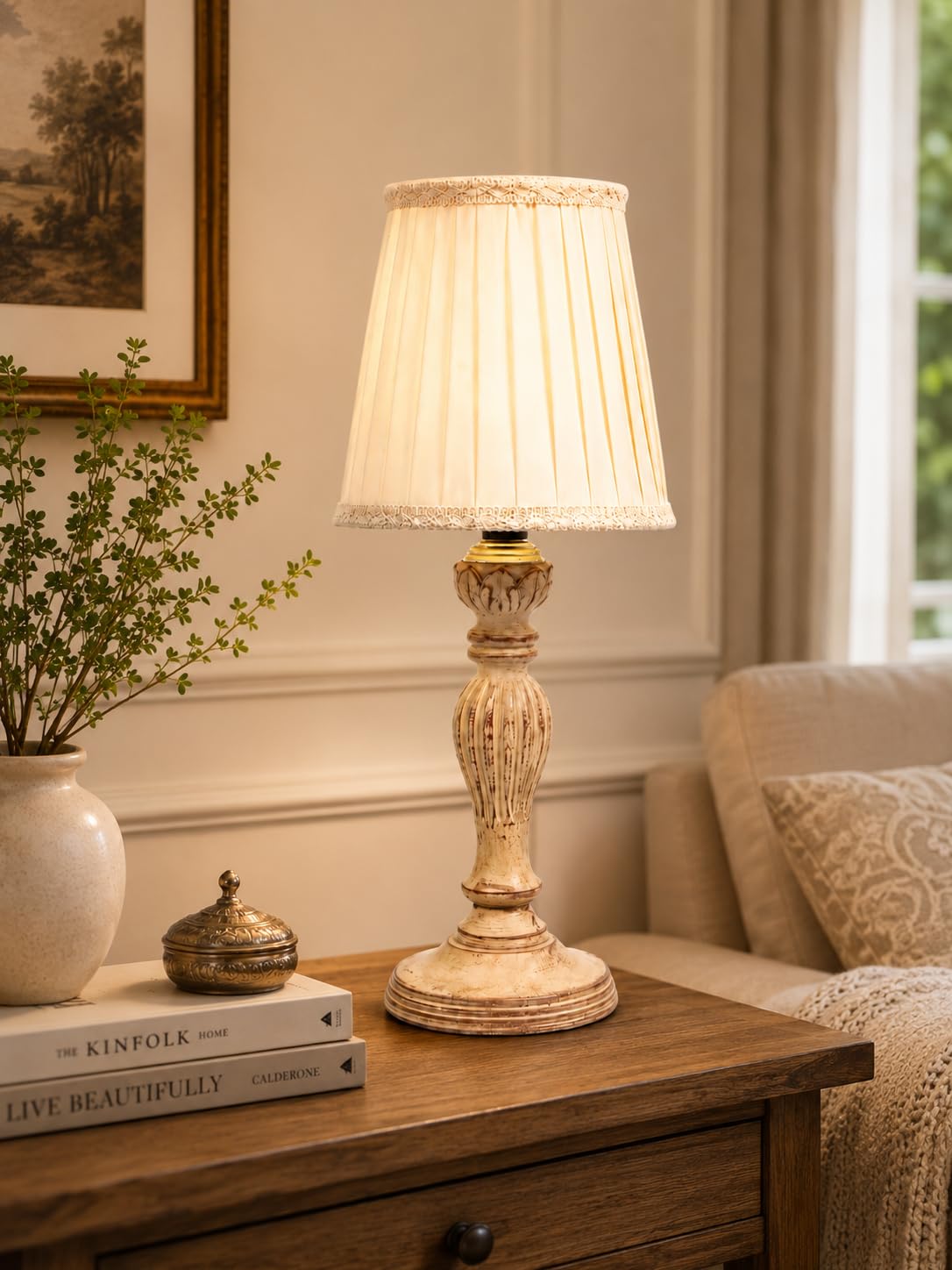 tu casa Mango Wood Table Lamp - Black & Print -20 tu casa Mango Wood Table Lamp - Black & Print -20