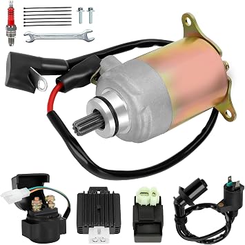 EOPOAYI GY6 150cc Starter Motor for 125cc 200cc Taotao Coolster Scooter | Starter for Moped 157QMJ 4-Stroke Engine Roketa Sunl Baja Icebear Jonway Motorcycle ATV Go Kart Parts, 9 Tooth 12V