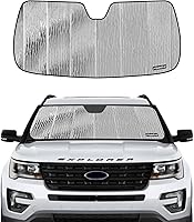 Vista 11 de Parasol de parabrisas para Ford Explorer 2020-2025, reversible, plateado/negro