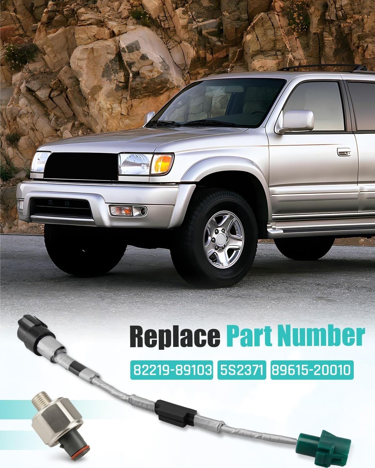 Capteur de cliquetis Moteur avec Faisceau de câbles pour 4Runner 3.0L 1988-1992. Remplace Les références 82219-89103, 5S2371 et 89615-20010.