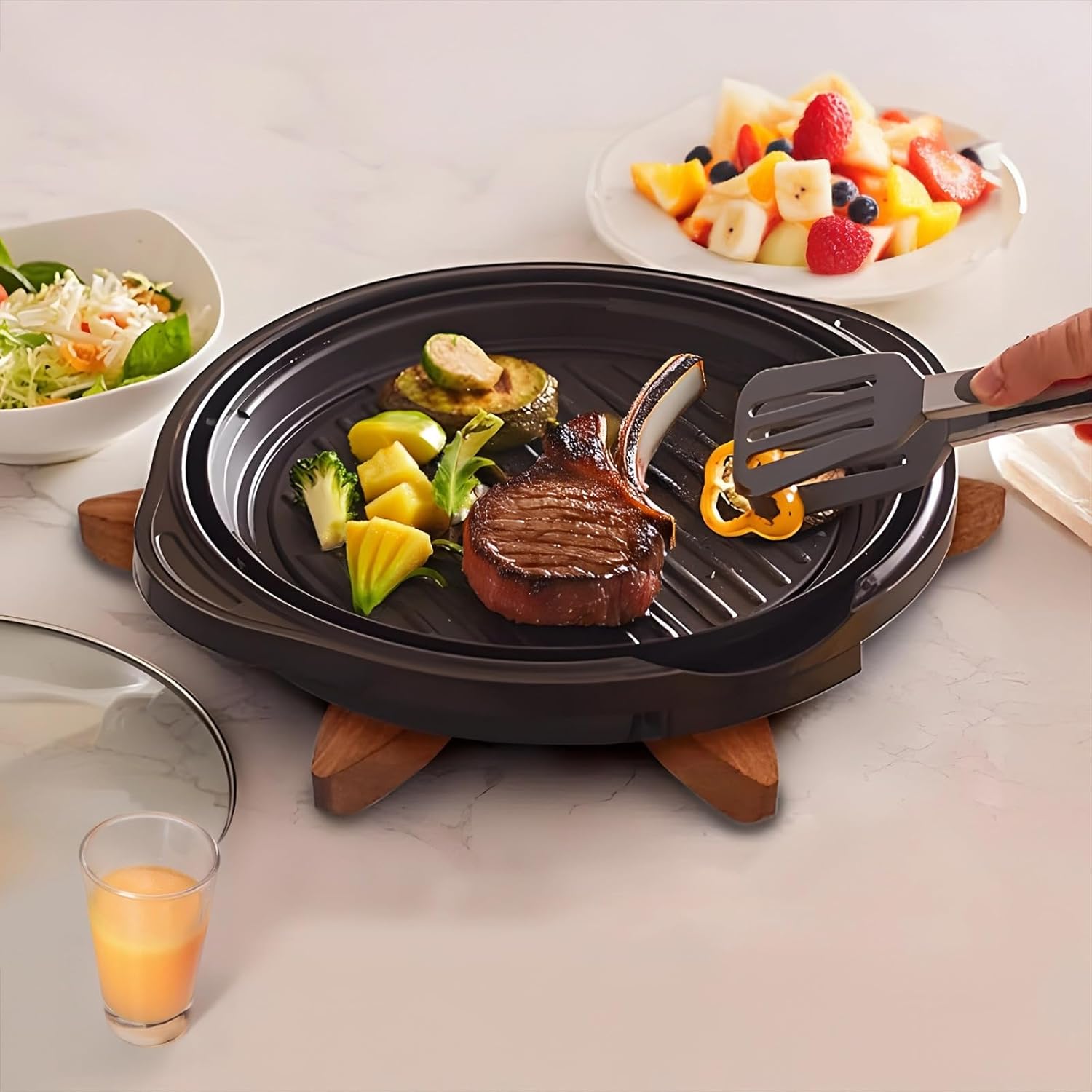 4 Foldable Wooden Tree Trivets for Hot Cookware, Heat Pads for Bowls and Pans, Kitchen Coasters, Decorative Dining Table Accessories