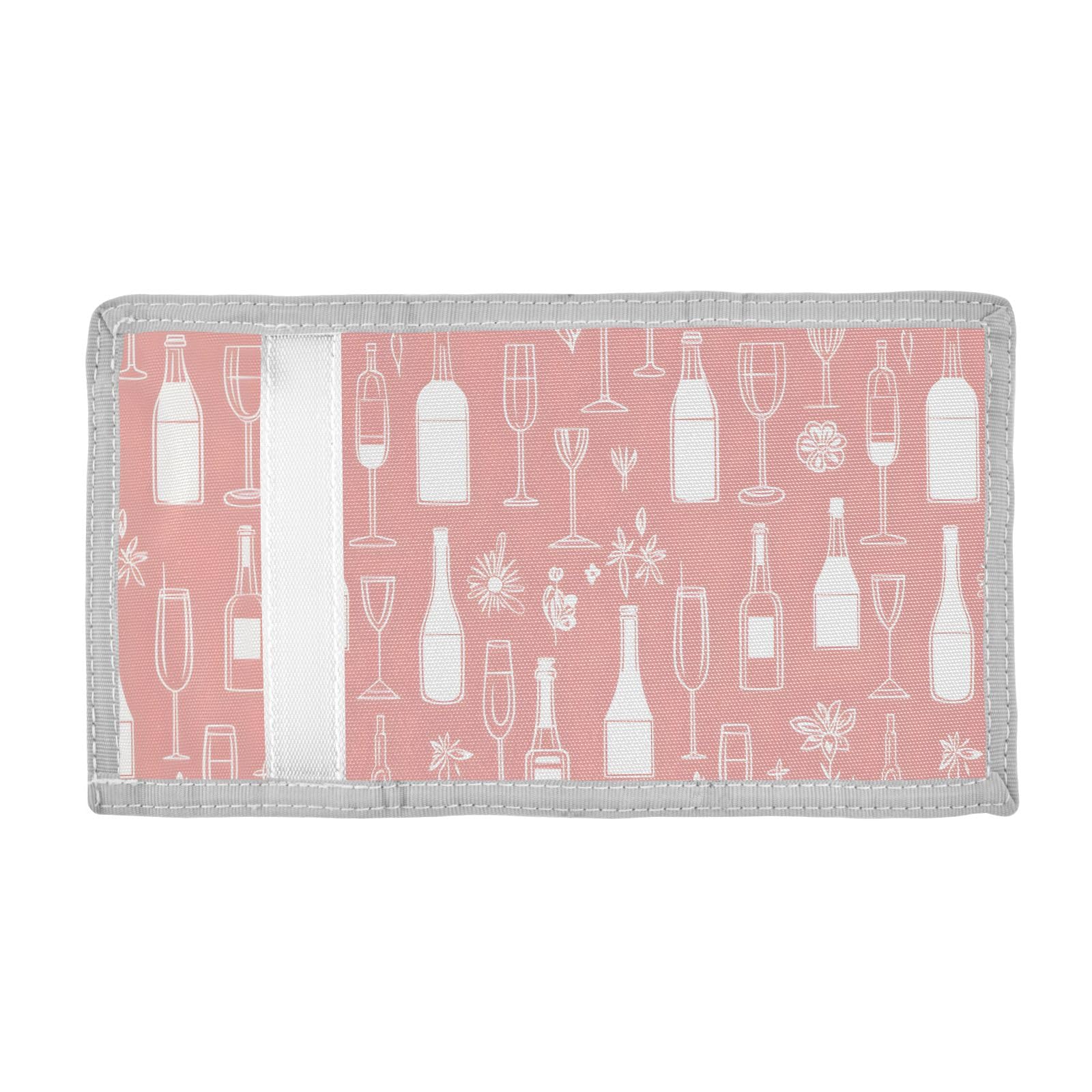 ALAZA Kids Wallets for Boys Girls Toddler Trifold Wallet Children Small Lines Wine Bottle with Zipper Coin Pocket