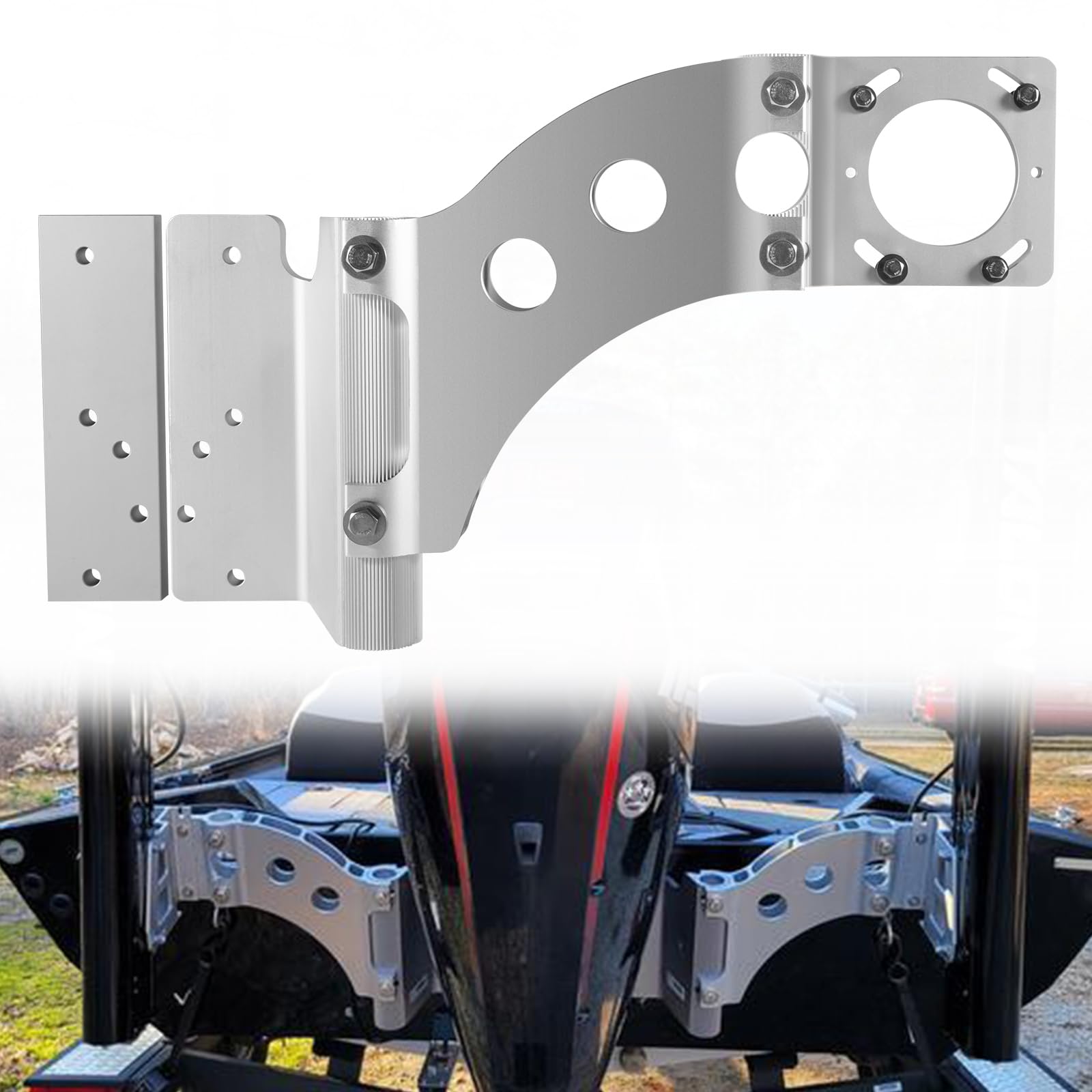 Sunluway Minn Kota Talon Starboard Side Adapter Bracket, Silver Metal, Steel Frame, Mounts Between Jack Plate and Transom or Outboard and Transom, For Minn Kota Talon Mount Bracket 1810303