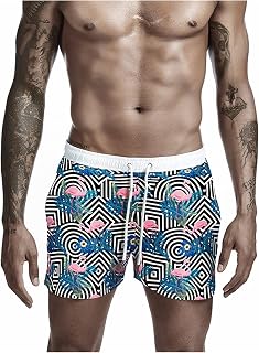 Calções de praia Homens Board Shorts Flamingo Imprimir Calças de Praia Bermuda Masculina Banador Hombre Maldivas Rápido Seca Seca Curto XL Boardshort (Color : Flamingo, Size : M)