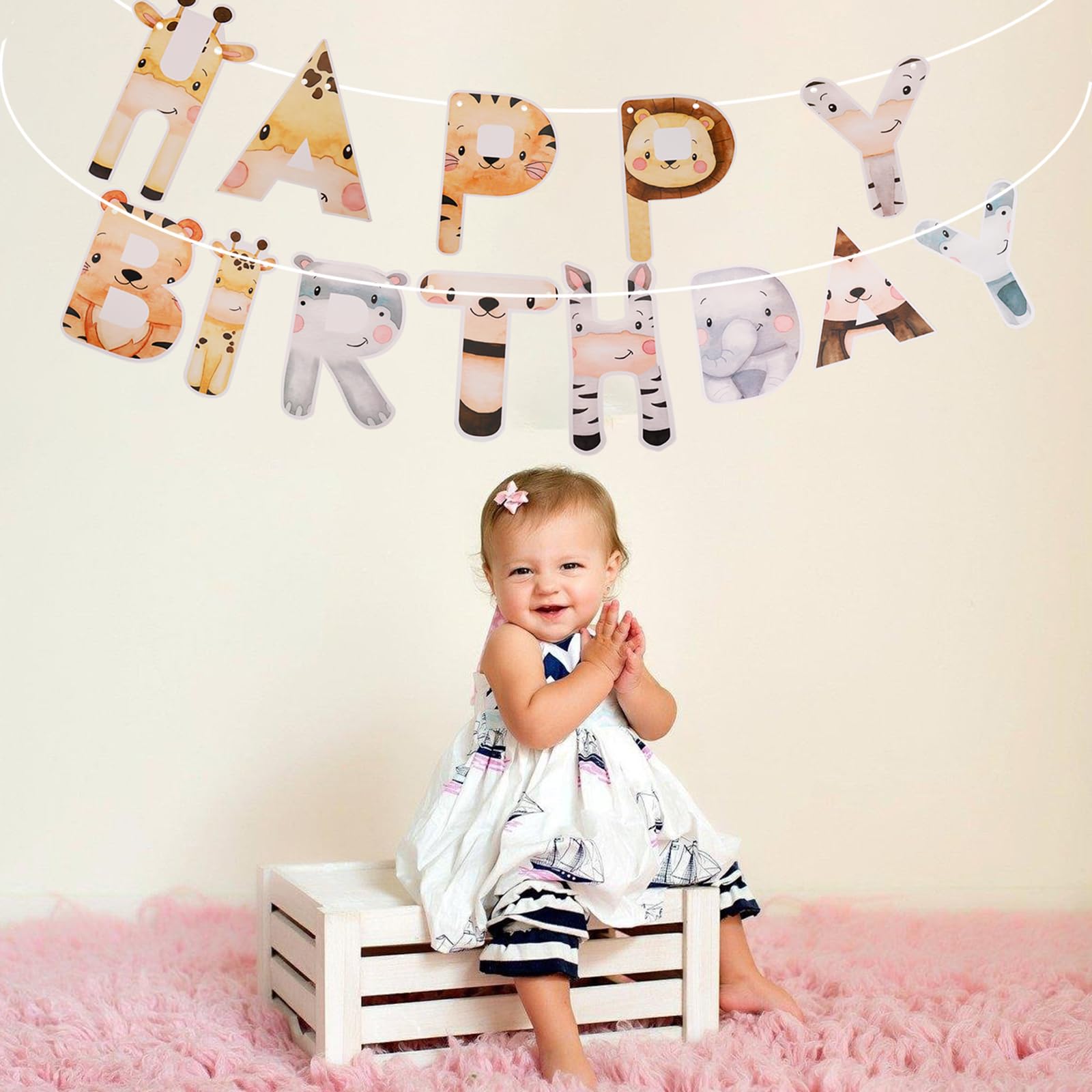 Ghirlanda Compleanno Tema Giungla | Striscione Animali Della Foresta | Decorazione Per Feste Bambini - Foto 10