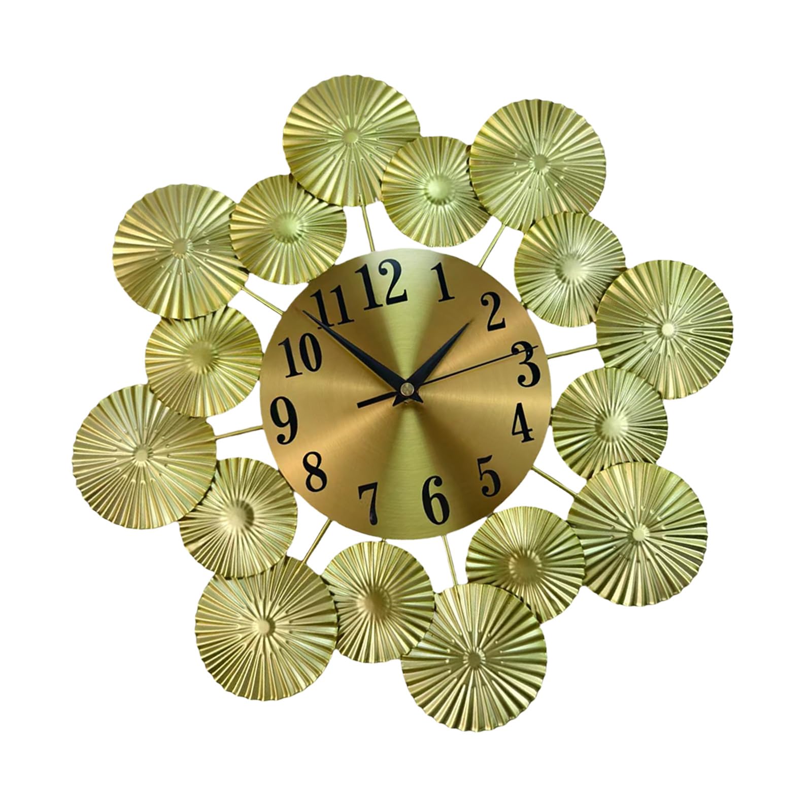 CAZSTYK European Luxury Quiet Movement Metal Leaves Round Wall Clock Elegant Noiseless Battery Operated Living Room Bedroom Decors Elegant Clock