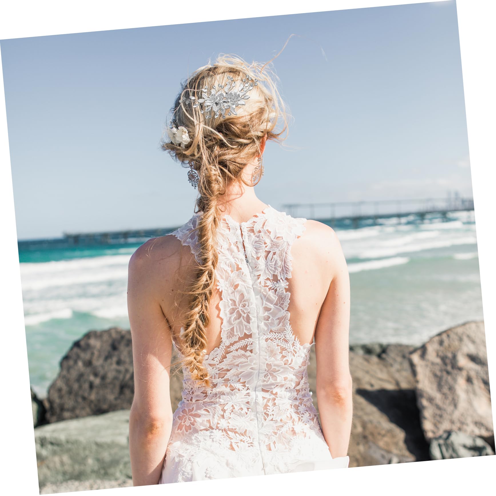 VICASKY 4 Pezzi Fermaglio Sposa con Luminosi Accessorio Matrimonio per Cerimonia e Damigelle Clip per Bride To Be e Addio Nubilato