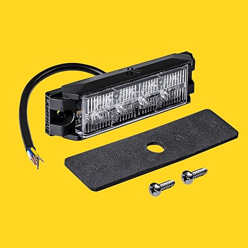 Miniatura 8 de NanoFlare - Lámpara LED de 4" de rejilla, 4 W, clase SAE 1, 72 patrones de flash, cabeza de luz estroboscópica de emergencia para montaje en