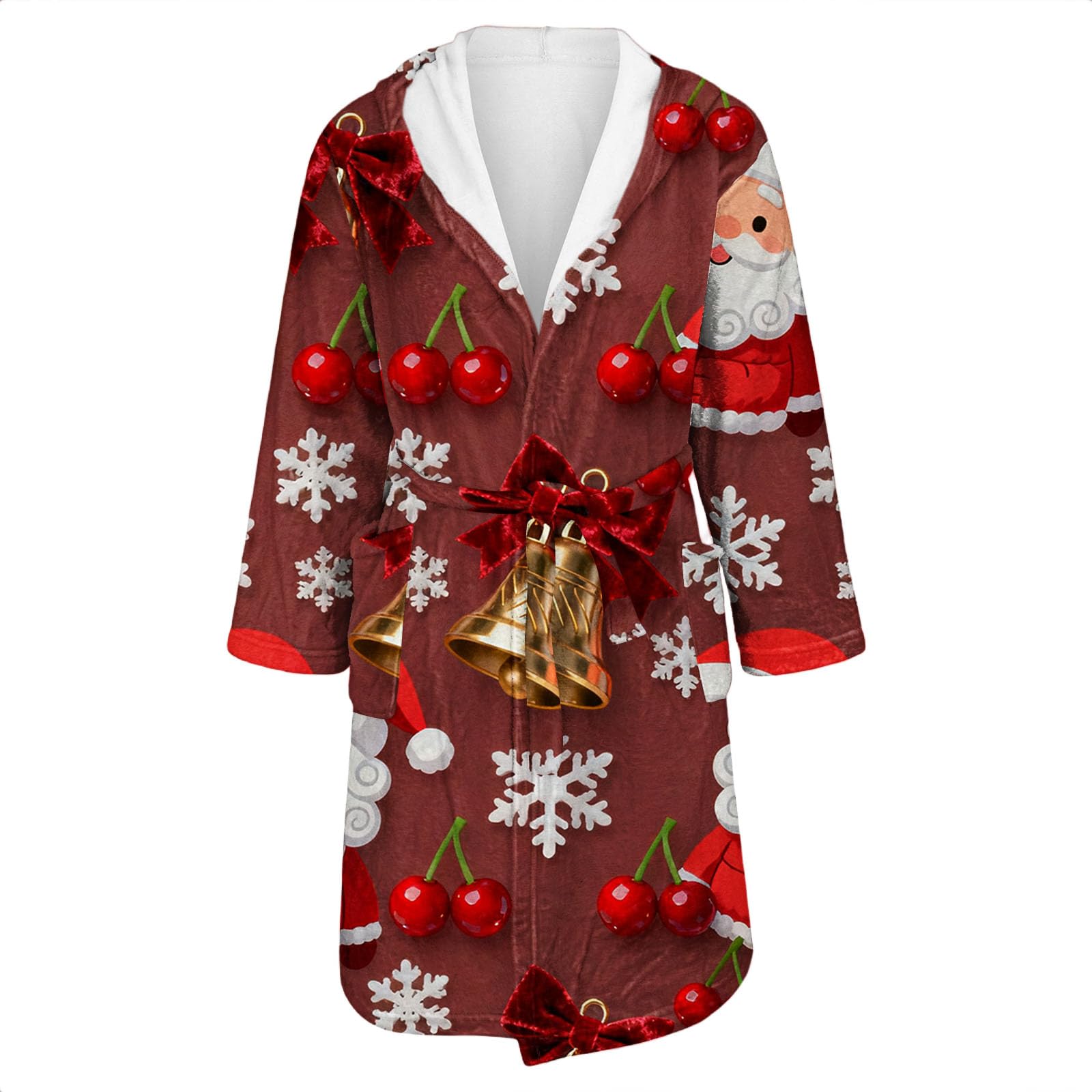 Générique Sortie De Bain Femme Eponge Grande Taille 2025 Nouveau Robe De Chambre Avec Motif Pyjama De Nuit Avec Poches Bathrobe A Nouer Albornoz Flanelle M-3Xl Peignoir De Bain Femme Imprimé Long