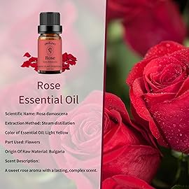 yethious Rose Lemon Essential Oils Set 2pcs*10ml 0.66oz 100% Organic Pure Aromatherapy Gift Oil Kit for Diffuser Rose Oil Essential Oil