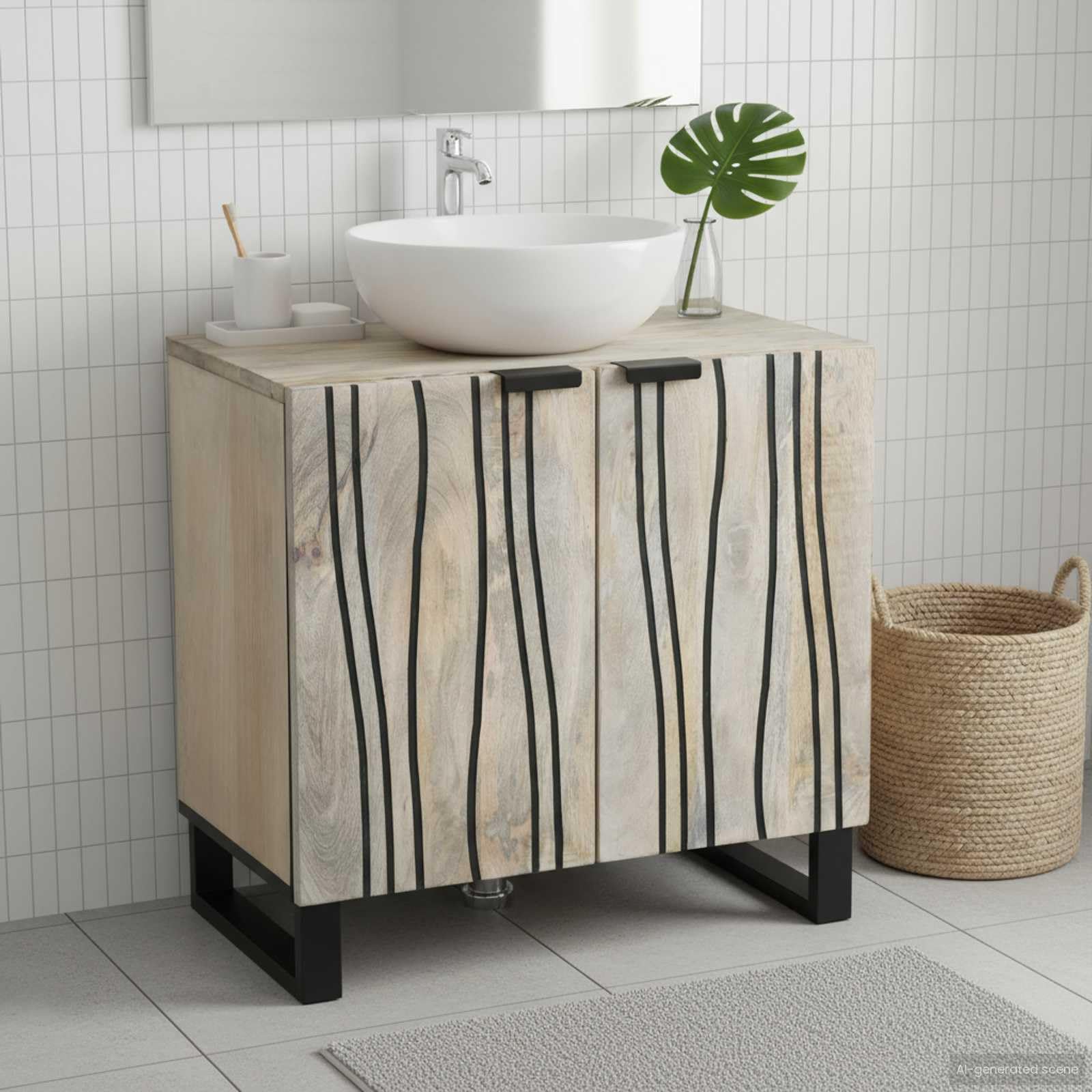 vidaXL Szafka pod umywalkę Biały 62 x 33 x 58 cm Drewno inżynieryjne