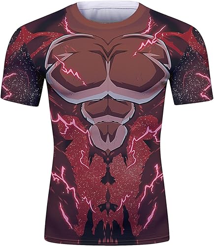 Camisetas de compresión de manga corta con estampado 3D para hombre, camisetas de secado para fitness, disfraces de cosplay, deportes, gimnasio,