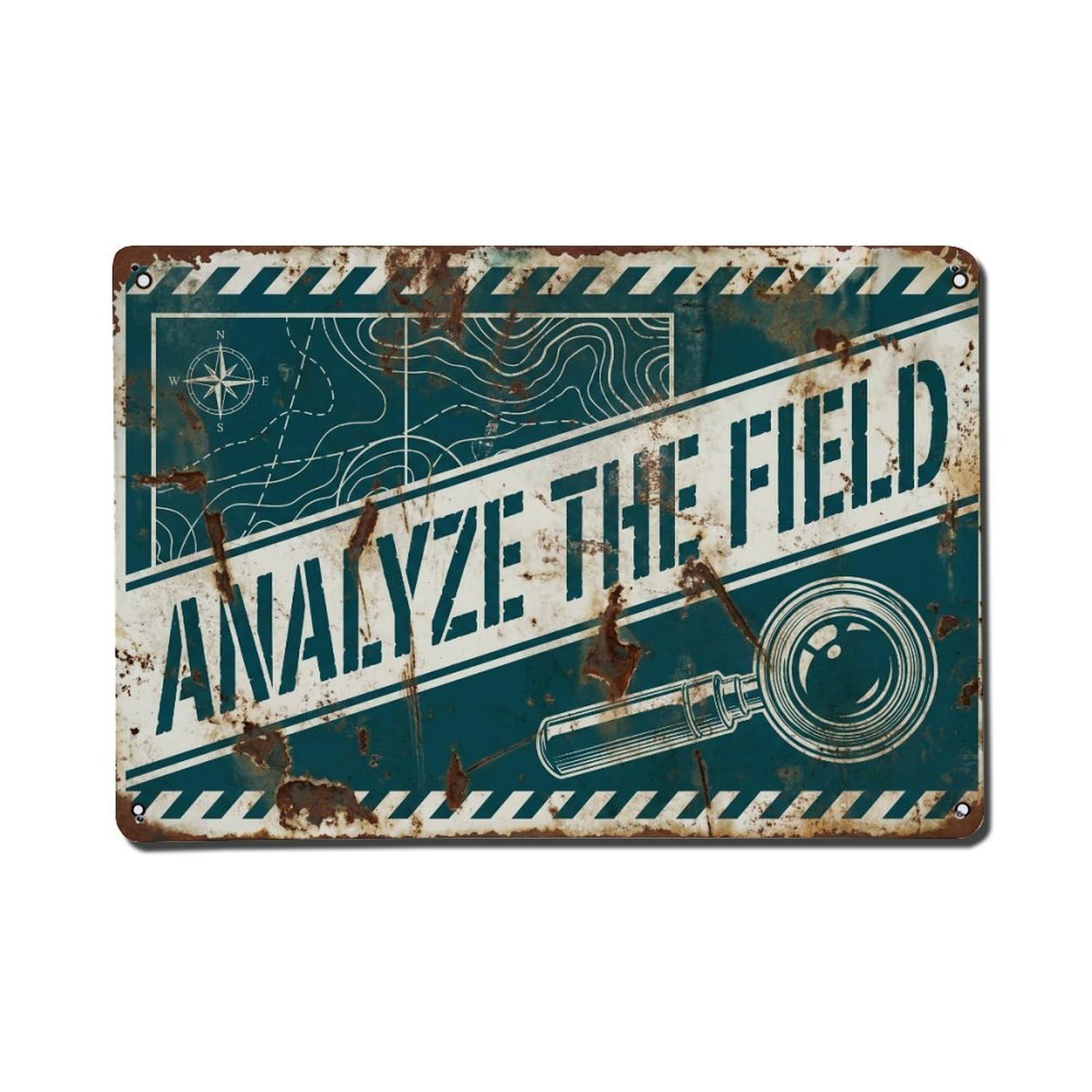 Analyze The Field Study Retro Motivational Slogans Vintage Metal Tin Sign Wall Decor for Cafe, Club, Garden Metal Poster 8x12Inch