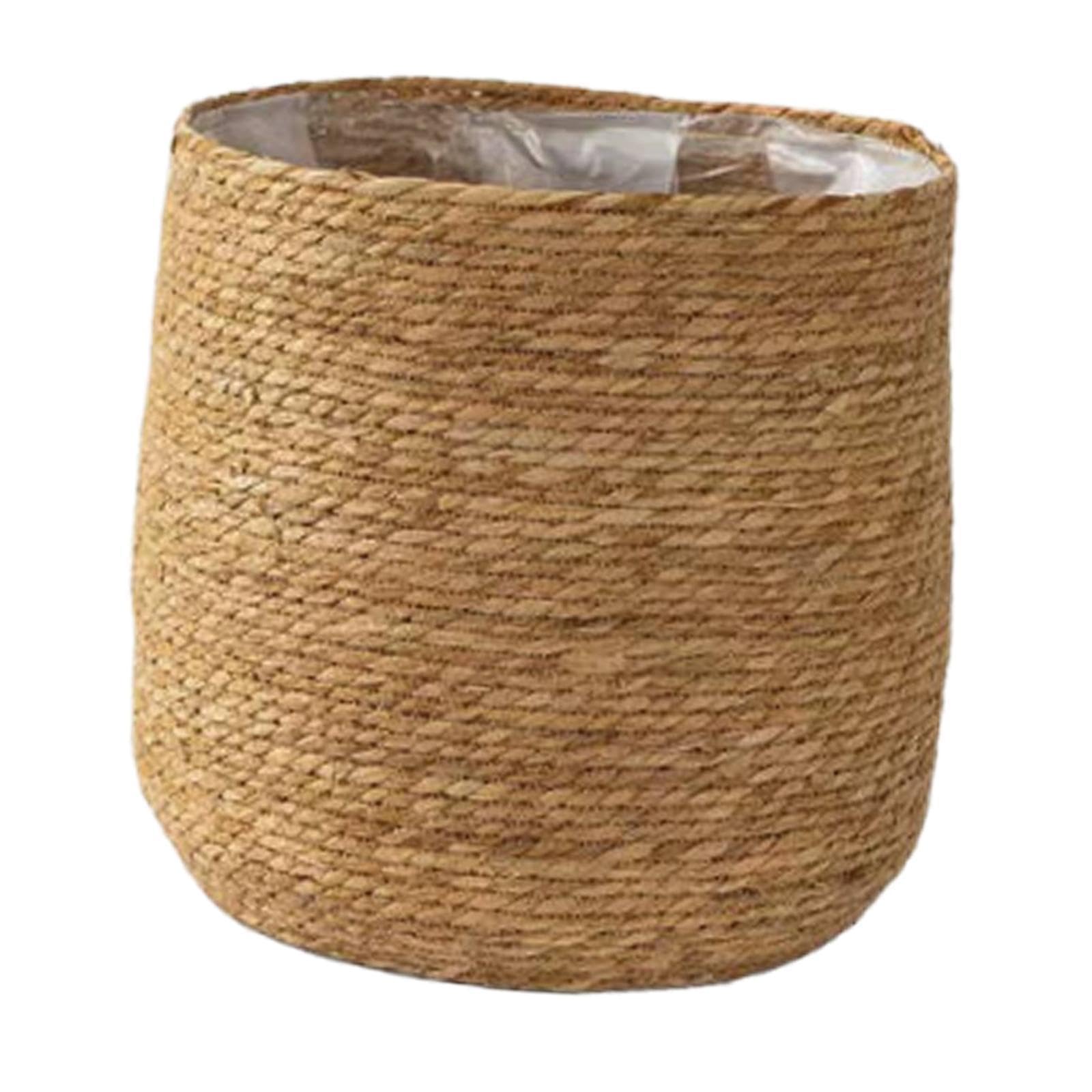 Panier tressé pot de fleurs paille imperméable et lavable pour organisation propre
