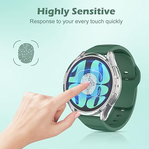 Miniatura 5 de MoKo Funda protectora de 5+5 piezas compatible con Samsung Galaxy Watch 6 de 1.732 pulgadas, resistente a los arañazos y protector de pantalla de
