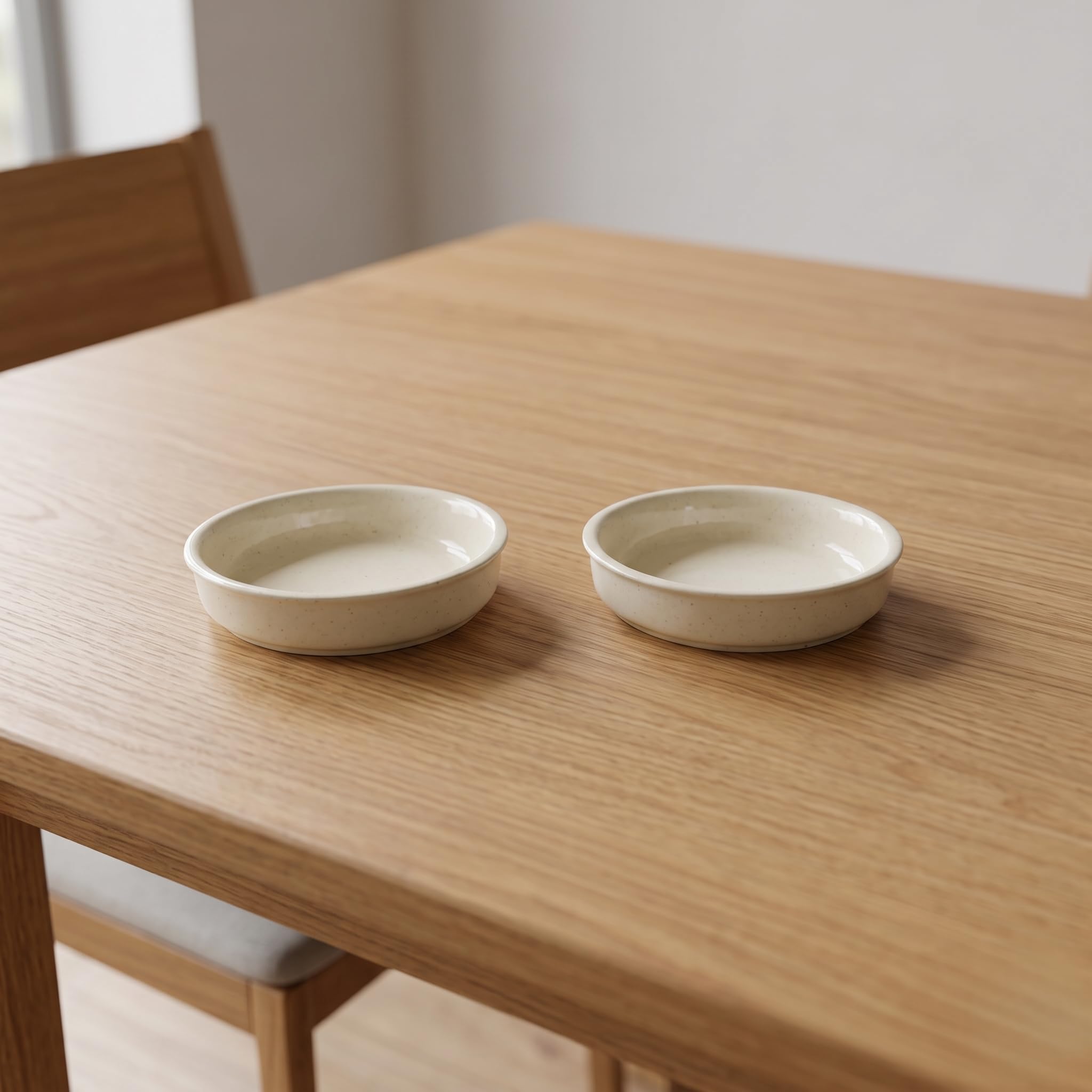 Lasaki Plate Circular 3 inch Ivory HT25 R3 Set of 2 | Round Ceramic(Plates/Saucers) for Pots,Planters,Flowers,Succulents|Decorative Garden Accessories|(H - 1.5 X D - 9.5 cm)-image-8