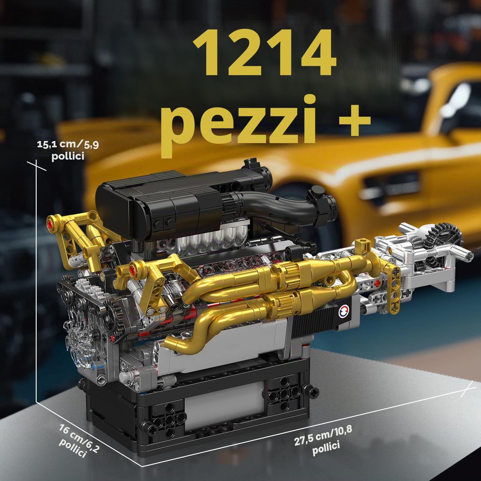 Mould King 10224 Valkyrie V12 Kit di costruzione del motore, oltre 974 pezzi, modello meccanico ad alto dettaglio con pistoni e ingranaggi funzionanti