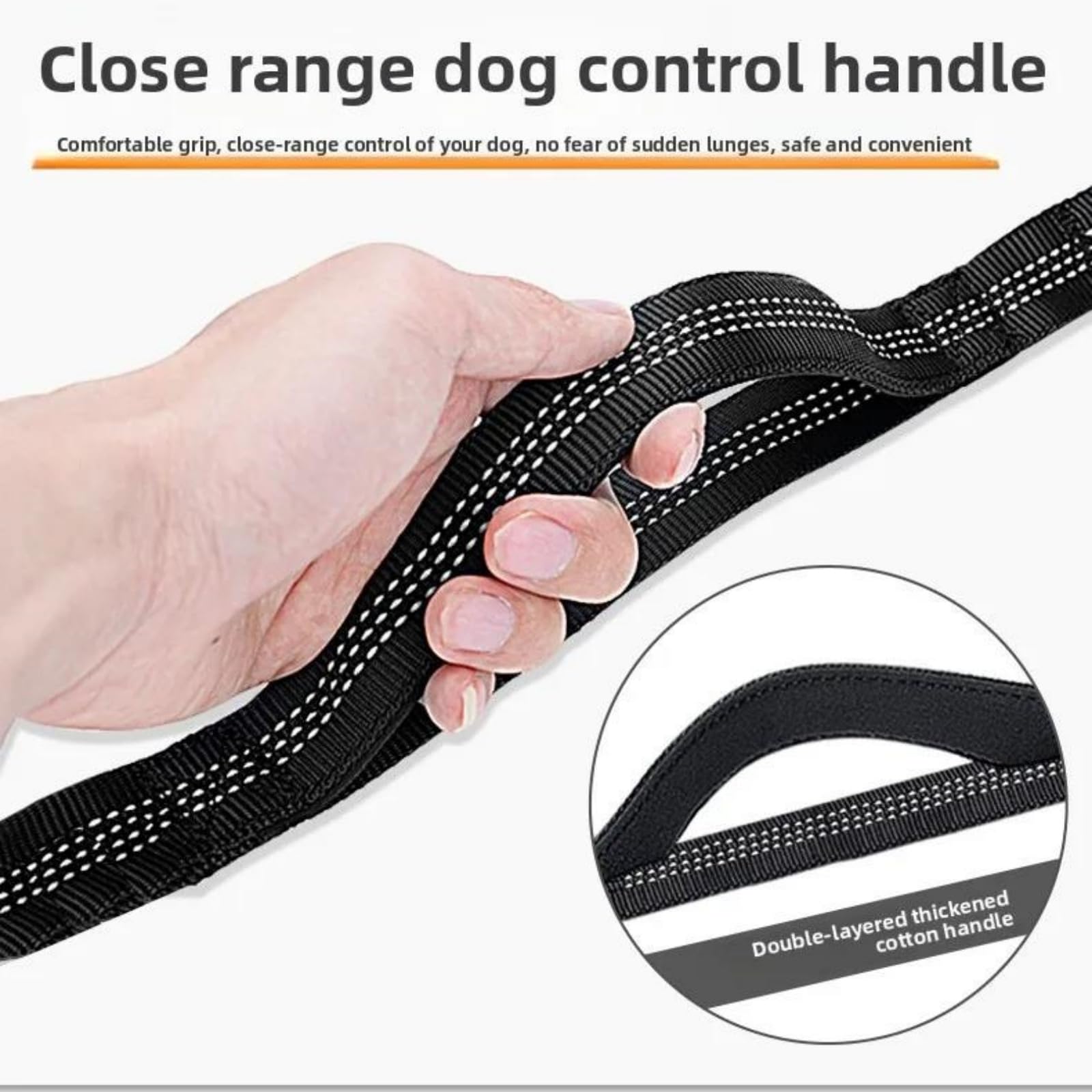 Laisse Mains Libres Ceinture Ajustable Sac Banane, Anti-Traction Réfléchissante Double Poignée Grands Chiens, Jogging Randonnée Cyclisme,Bleu