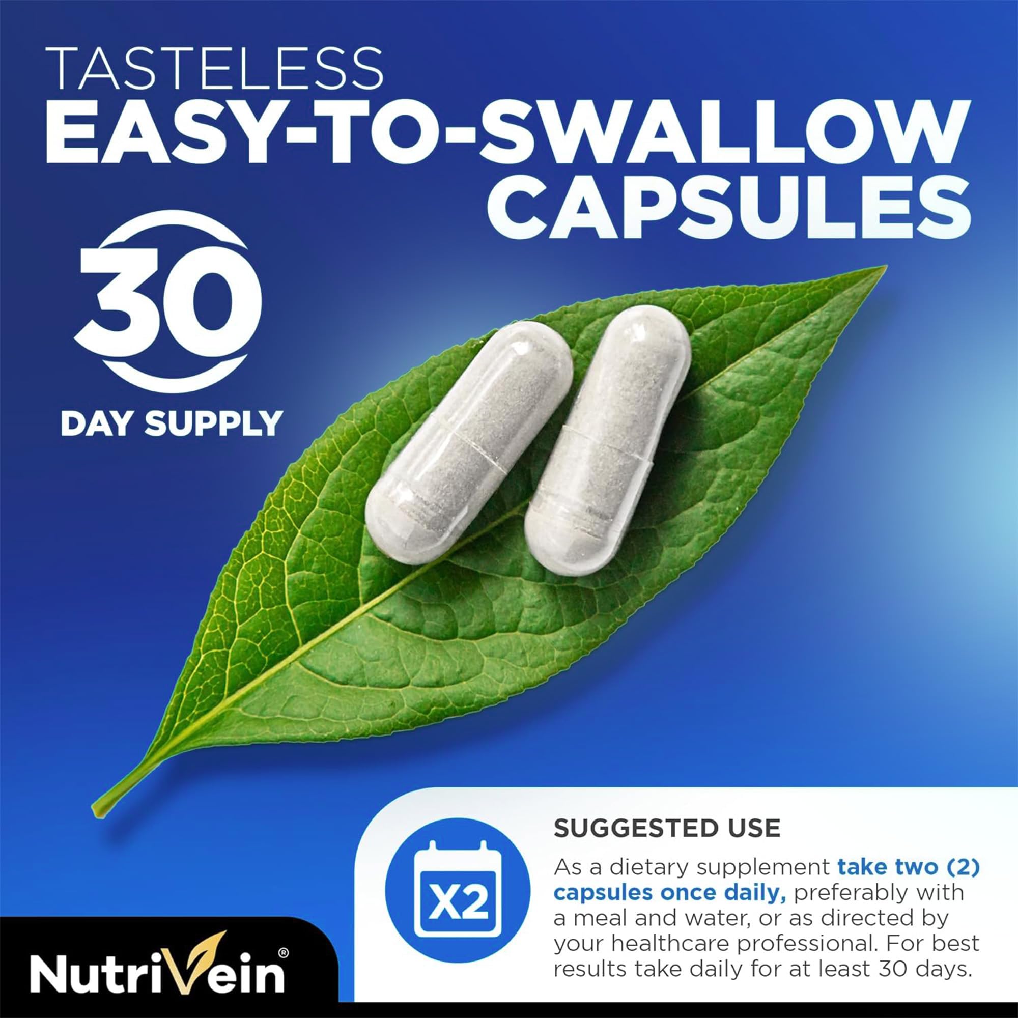 Nutrivein Premium NAD + Resveratrol Supplement 600 mg - 30 Servings (60 Capsules): Powerful Synergistic NAD Resveratrol Supplement - Aging, Cognition, Metabolism, & Overall Well-Being