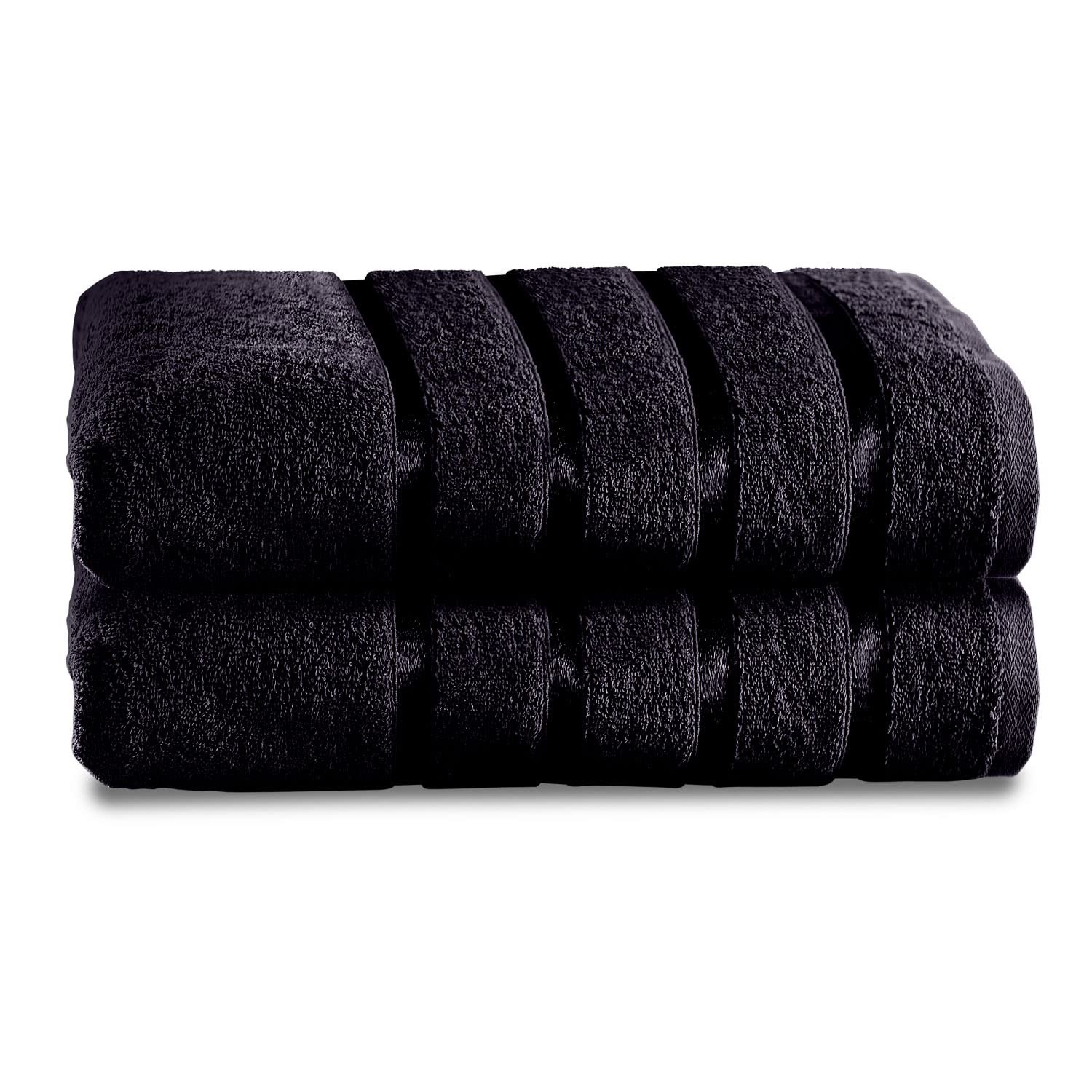 GC GAVENO CAVAILIA 500 GSM Luxury Bath Sheets, Extra Absorbent Premium Quality 2PK Large 100% Cotton Towels, Black, 2PK