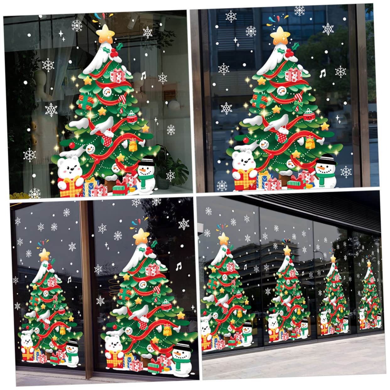 Zerodeko 5 Hojas Adhesivos Arbol De Navidad Pegatinas Decoración Colgante Navidad Vinilo Decorativo Para Pared Infantil Luces Bolas De Adornos Navideños Película Muro De Polivinilo