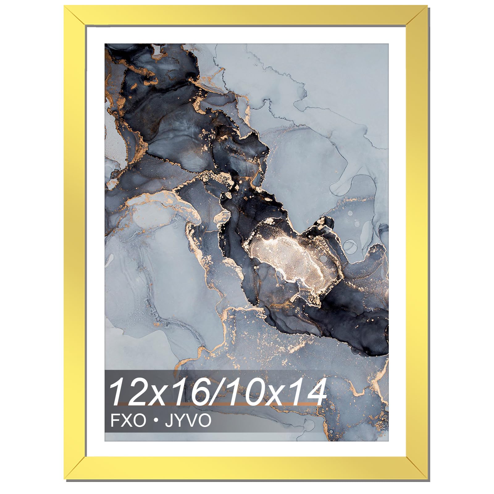 View 1 of 12x16 Frame Gold Display Diamond Art Painting 30x40cm With 10x14 Mat